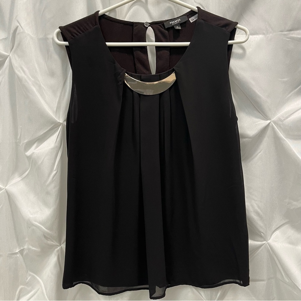 Black sleeveless flowy top size small - Picture 4 of 12